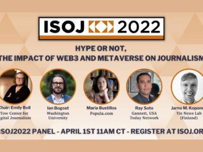 Speakers for web3/metaverse panel at ISOJ 2022