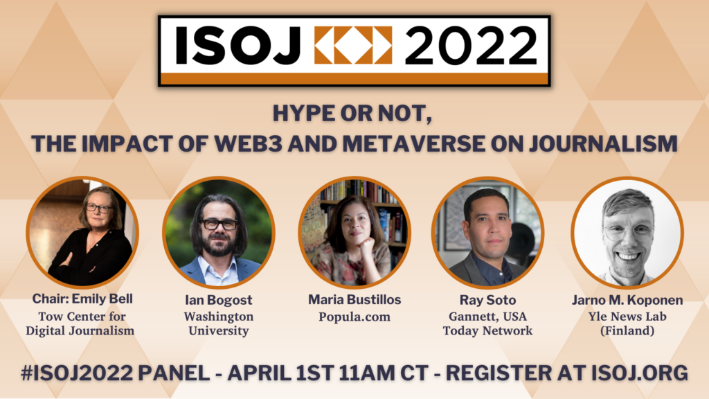 Speakers for web3/metaverse panel at ISOJ 2022