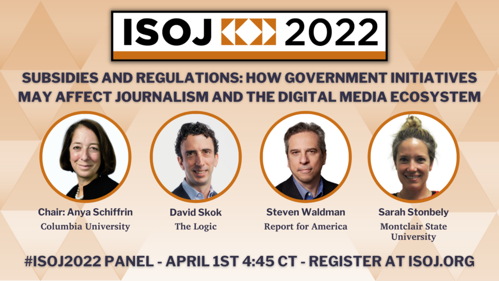 Speakers for govt. initiatives panel at ISOJ 2022