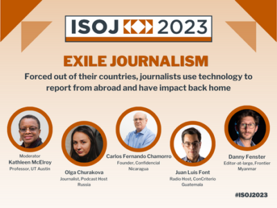 Featured Image for ISOJ 2023 Exile Journalism Panel