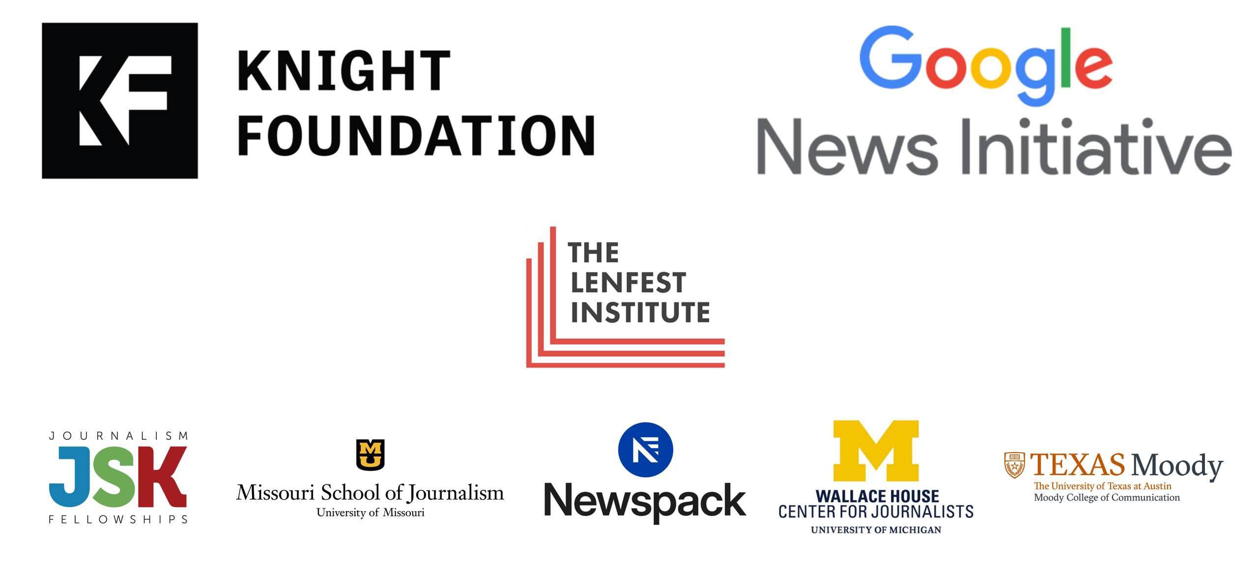 Knight Foundation, Google News Initiative, The Lenfest Institute, Newspack, Wallace House