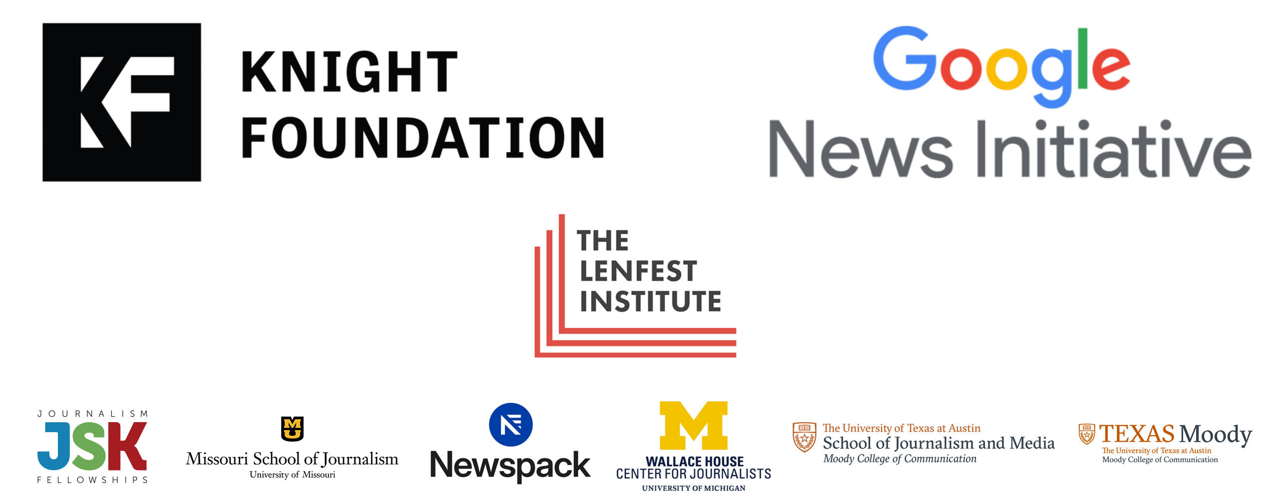 Knight Foundation, Google News Initiative, The Lenfest Institute, Newspack, Wallace House